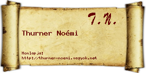 Thurner Noémi névjegykártya